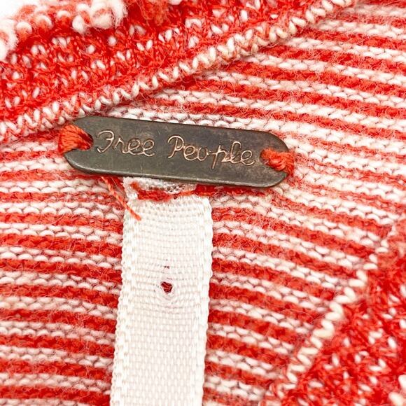 Free People Womens XS Racerback Striped Tank Top Back Zip Dark Coral Orange - Picture 6 of 9